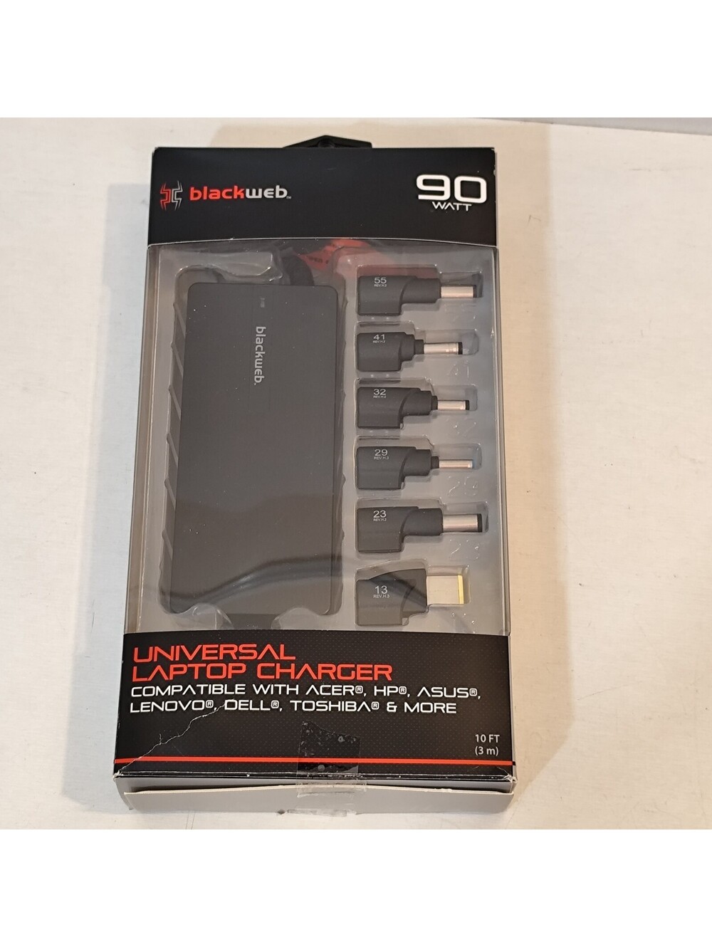 Blackweb Universal Laptop Charger 90 Watt 10’ Cable 6 Tips Brand New (109)